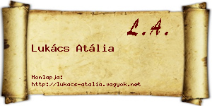 Lukács Atália névjegykártya